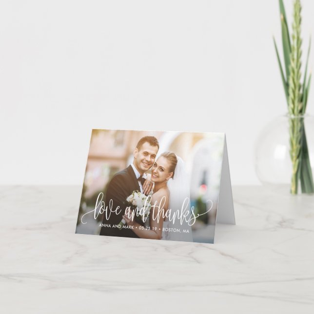 Ett fint Calligraphy EDITABLE FÄRG-tackkort Tack Kort (Framsida)