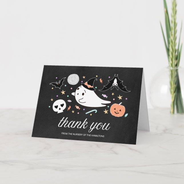 Ett fint Ghost Halloween Baby Shower-tack för ditt Kort (Framsida)