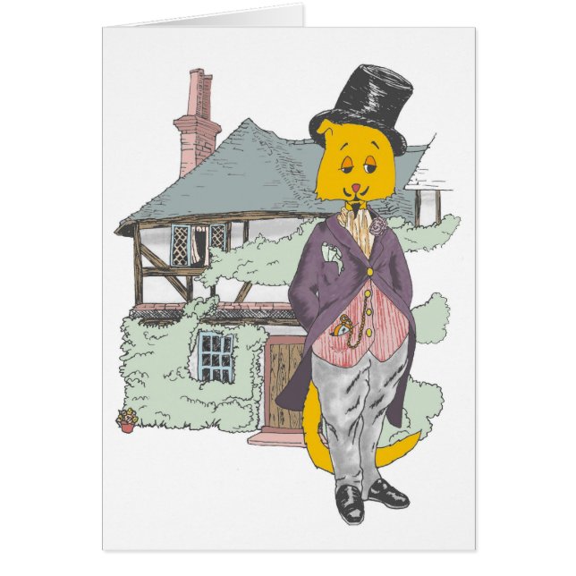 Ett fint kattdjurkort hälsningskort (Framsidan)