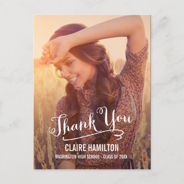 Ett fint skript - tackkort för Studenten Vykort (Framsida)