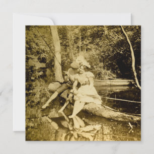 Ett fiskespill - Vintage stereovy Julkort