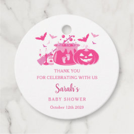 Ett Flicka brinner Rosa Halloween Baby Shower Gåvor Etiketter