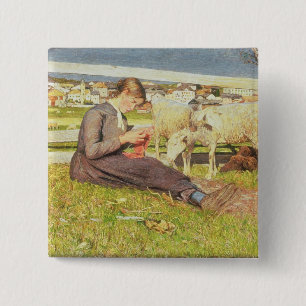 Ett flickahandarbete, 1888 (olja på kanfas) knapp