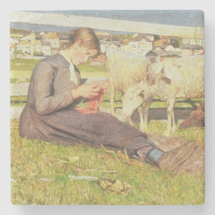 Ett flickahandarbete, 1888 (olja på kanfas) stenunderlägg
