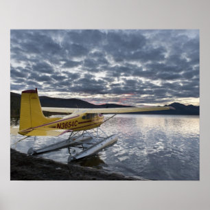 Ett flygbåt på den natursköna Takahula Lake Poster