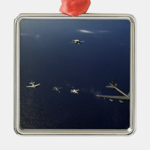 Ett flygplan 3 för US-flygvapen B-52 Julgransprydnad Metall