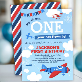 Ett flygplan har flugit ett år före den 1:a födels inbjudningar