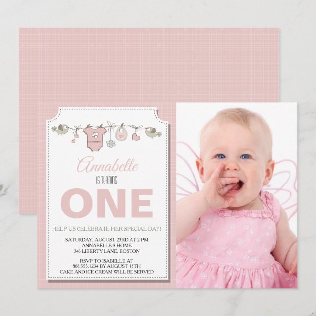 Ett födelsedagsinbjudan inbjudningar (Fram/baksida)