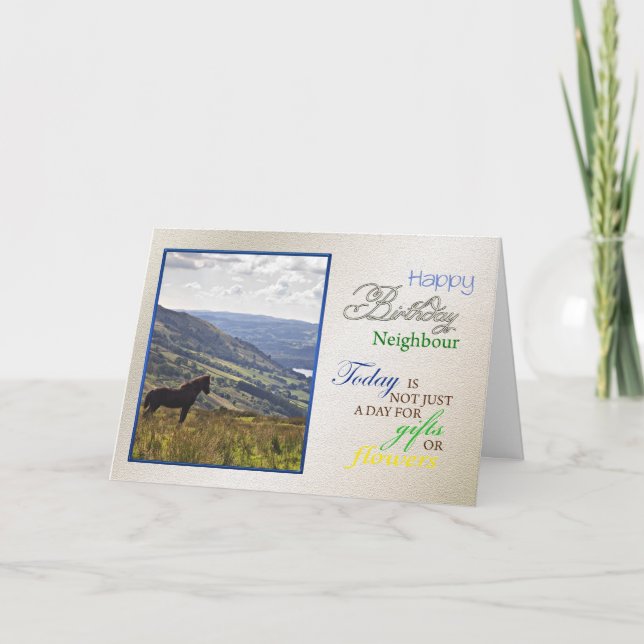 Ett födelsedagskort till grannen. kort (Framsida)