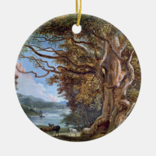 Ett forntida bokträdträd, 1794 (olja på kanfas) julgransprydnad keramik
