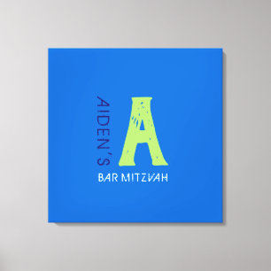 Ett första Bat mitzvah inloggningsbord för Monogra Canvastryck
