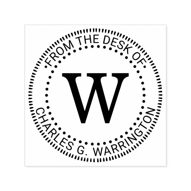 Ett första Brev-monogram "från skrivbordet" Självfärgande Stämpel (Design)