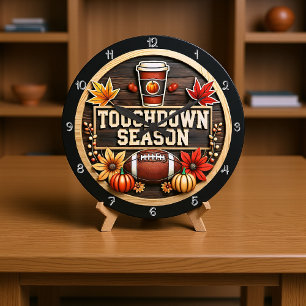 ETT fotbollstänkt Fall TOUCHDOWN SEASON Stor Klocka