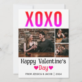 Ett foto av enkel Elegant Kärlek valentins dag par Julkort