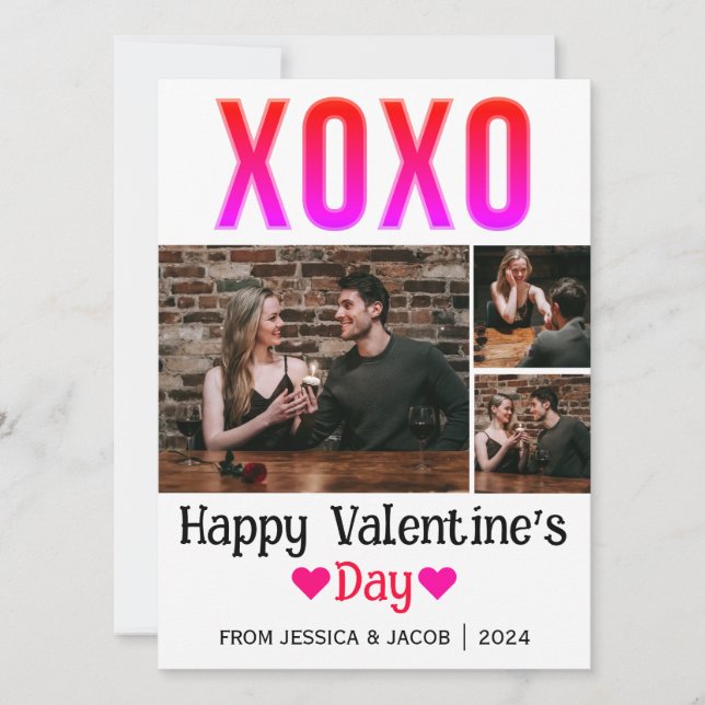 Ett foto av enkel Elegant Kärlek valentins dag par Julkort (Framsida)