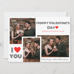 Ett foto av enkel Elegant Kärlek valentins dag par Julkort