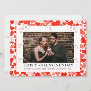 Ett foto av enkel Elegant Kärlek valentins dag par Julkort