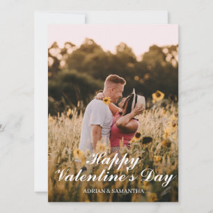 Ett foto av enkel Elegant Kärlek valentins dag par Julkort