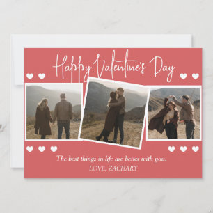 Ett foto av enkel Elegant Kärlek valentins dag par Julkort