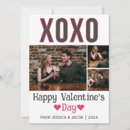 Ett foto av enkel Elegant Kärlek valentins dag par Julkort