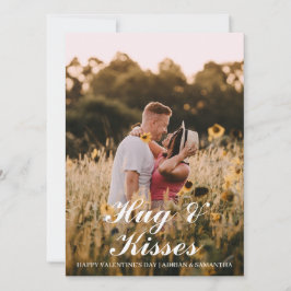 Ett foto av enkel Elegant Kärlek valentins dag par Julkort