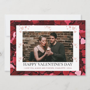 Ett foto av enkel Elegant Kärlek valentins dag par Julkort