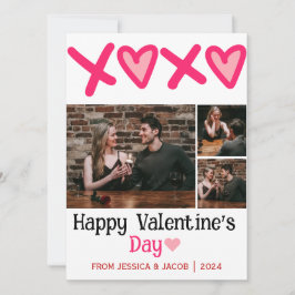 Ett foto av enkel Elegant Kärlek valentins dag par Julkort