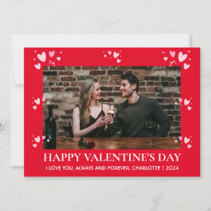 Ett foto av enkel Elegant Kärlek valentins dag par Julkort