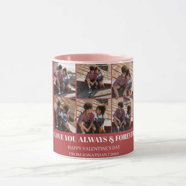 Ett foto av enkel Elegant Kärlek valentins dag par Mugg (Center)