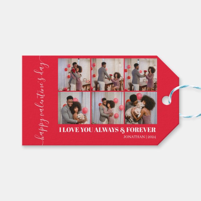 Ett foto av enkel Elegant Kärlek valentins dag par Presentetikett (Framsidan (Horisontell))