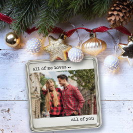 Ett foto av mig Kärlek alla er Modern Julgransprydnad Metall