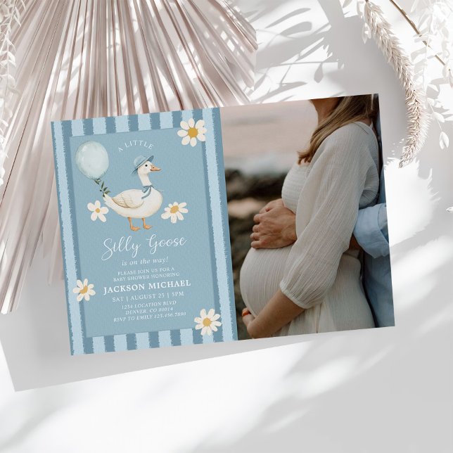 Ett foto för Fåniget Goose Daisy Boy Baby Shower Inbjudningar (Skapare uppladdad)