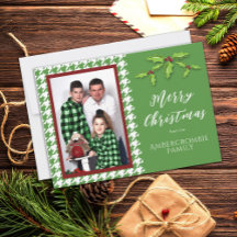 Ett Foto Grön och Vit Houndstooth