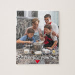 Ett foto Kärlek You Text Red Heart Grandma Mamma Pussel<br><div class="desc">Ett foto Kärlek Du Text Red Heart Grandma Mamma Simple one-Photo Design med anpassade text med skugga och lite rött hjärta.</div>