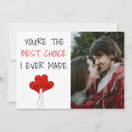 Ett foto med bästa val någonsin Valentine Red Hear Julkort