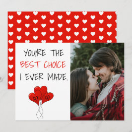 Ett foto med bästa val någonsin Valentine Red Hear Julkort