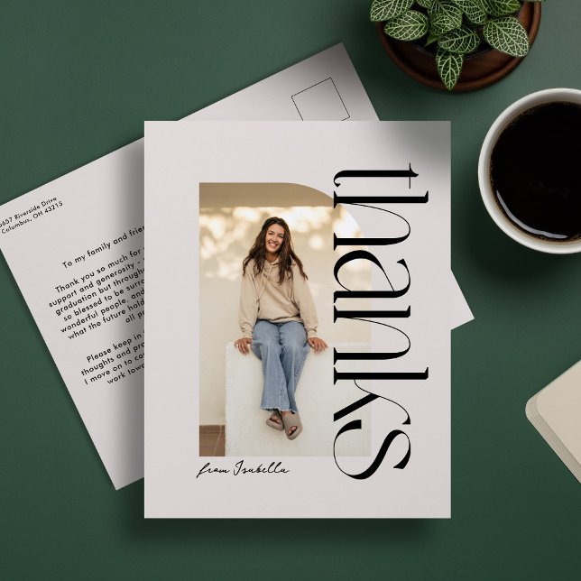 Ett foto med modig modernt studenten-tack vykort (Skapare uppladdad)