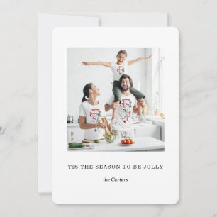 Ett Foto Minimalistisk Julsäsong Familjehälsning Julkort