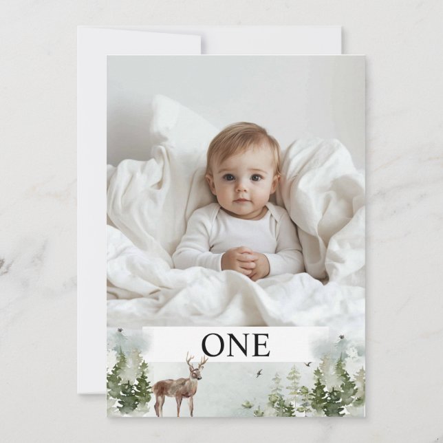 Ett foto | Mitt första år | Personlig Inbjudningar (Baksida)