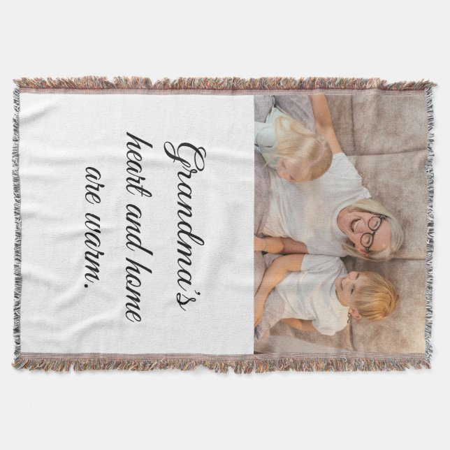 Ett foto Modern Elegant - minimalistiskt svart skr Filt (Framsidan)