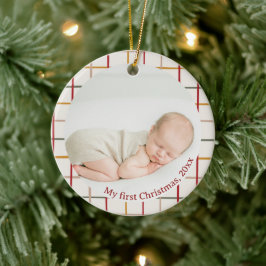 Ett foto Modern färgat min första jul Julgransprydnad Keramik