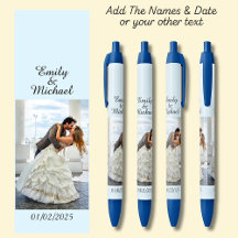 Ett foto, Namn och datum eller texten i mjukt blåt