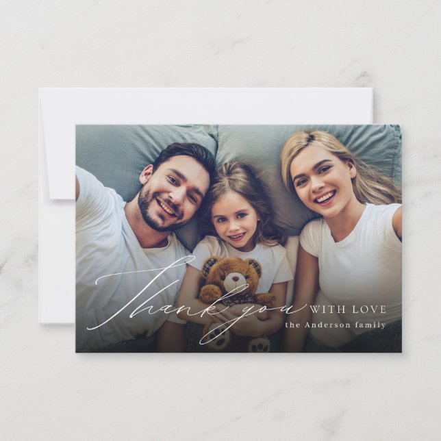 Ett fototack för dagens enkla elegant tack kort (Framsida)