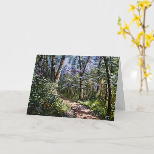 Ett fredligt scen Forest Väg Art Note Card Kort