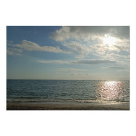 Ett fredligt sjölandskap över Medelhavet Fototryck