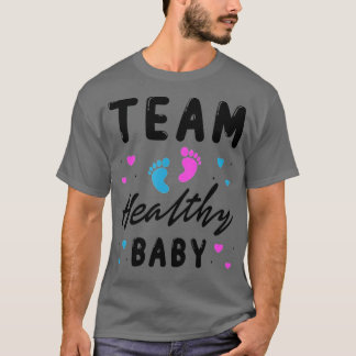 ett friskt team med baby Funny gender avslöjar par T Shirt