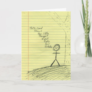 Ett fundersamt födelsedagkort kort