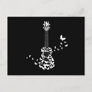 Ett fyra starka Ukulele-instrument med vackert Vykort