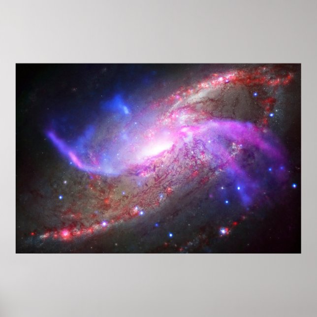 Ett galaktiskt ljusspel i Spiral Galaxy NGC 4258. Poster (Framsidan)