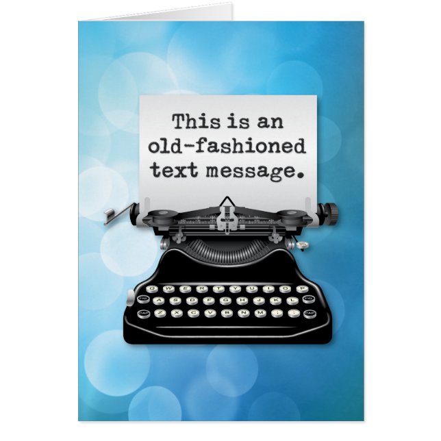 "Ett gammalmodigt textmeddelande", Hälsningskort (Framsidan)